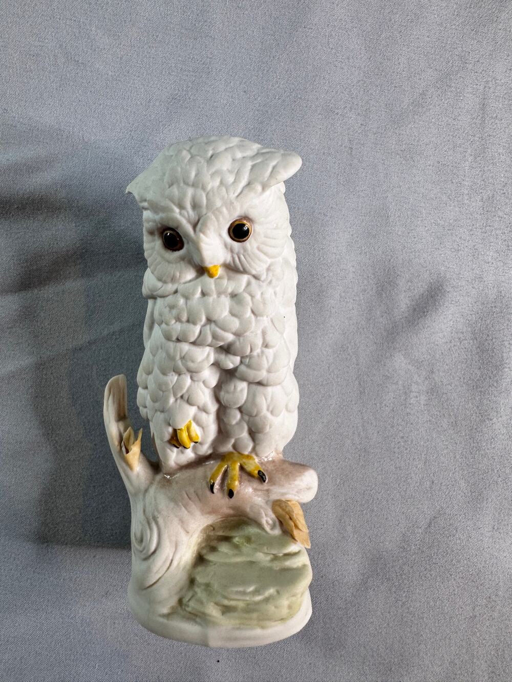 Vintage Cybis Baby Owl Figurine White Bisque Porcelain 4.5" Signed Bird 301